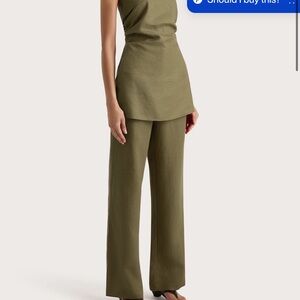 Faithfull the Brand Lulea Pant Khaki linen